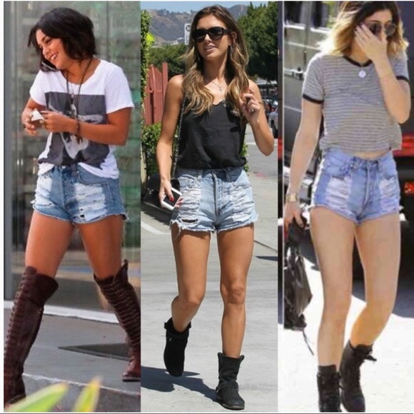 Minkpink Distressed Slasher Jean Denim Shorts - Picture 2 of 12